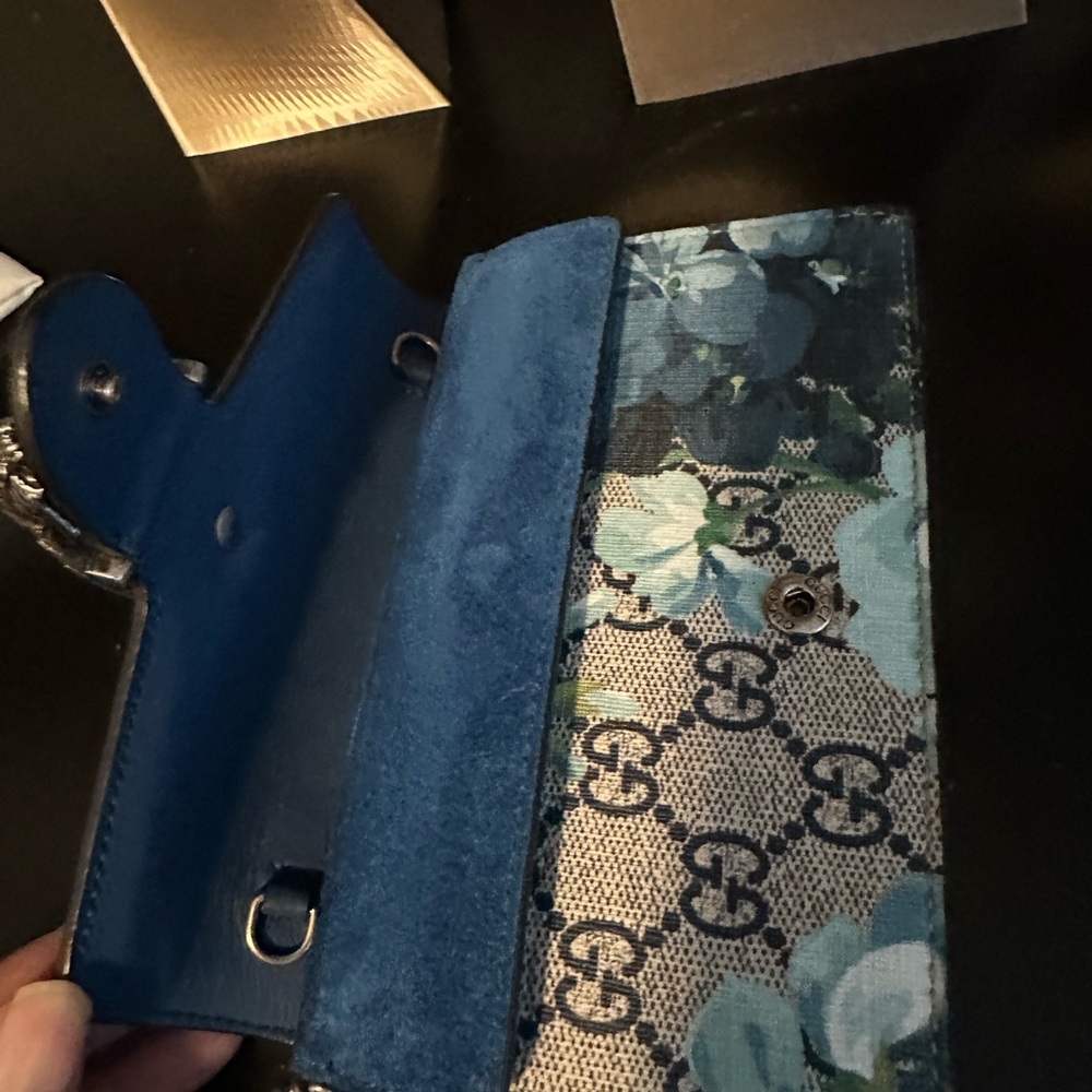 Gucci Dionysus Supermini Blue Leather Shoulder Bag GHW – Authentic Clutch - Picture 8 of 11